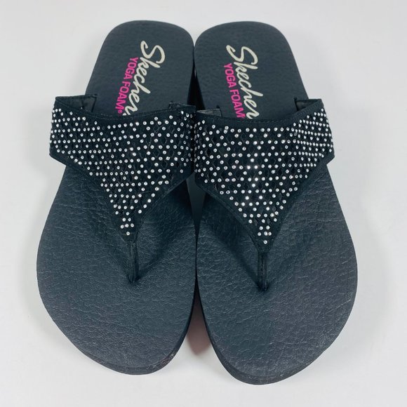 Skechers Yoga Foam Bling Flip Flop Size 9 - Picture 2 of 10